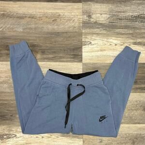 Nike Air Baby Blue‎ Mens Small Tapered Mini Swoosh Fleece Joggers Sweatpants EUC